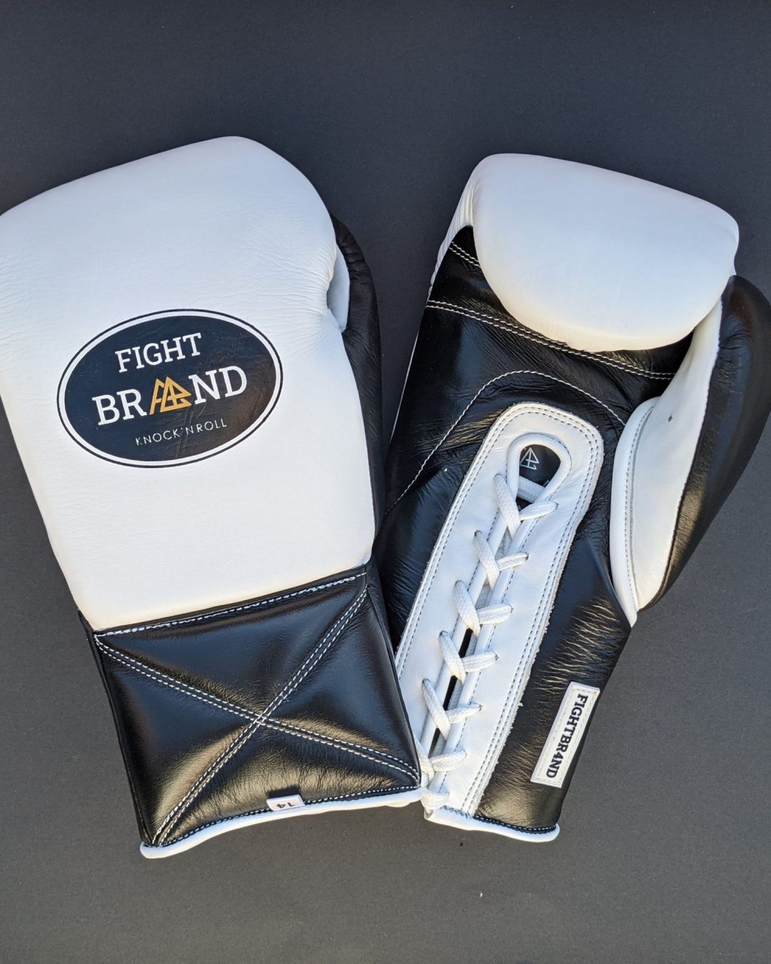 Black and white boxing gloves