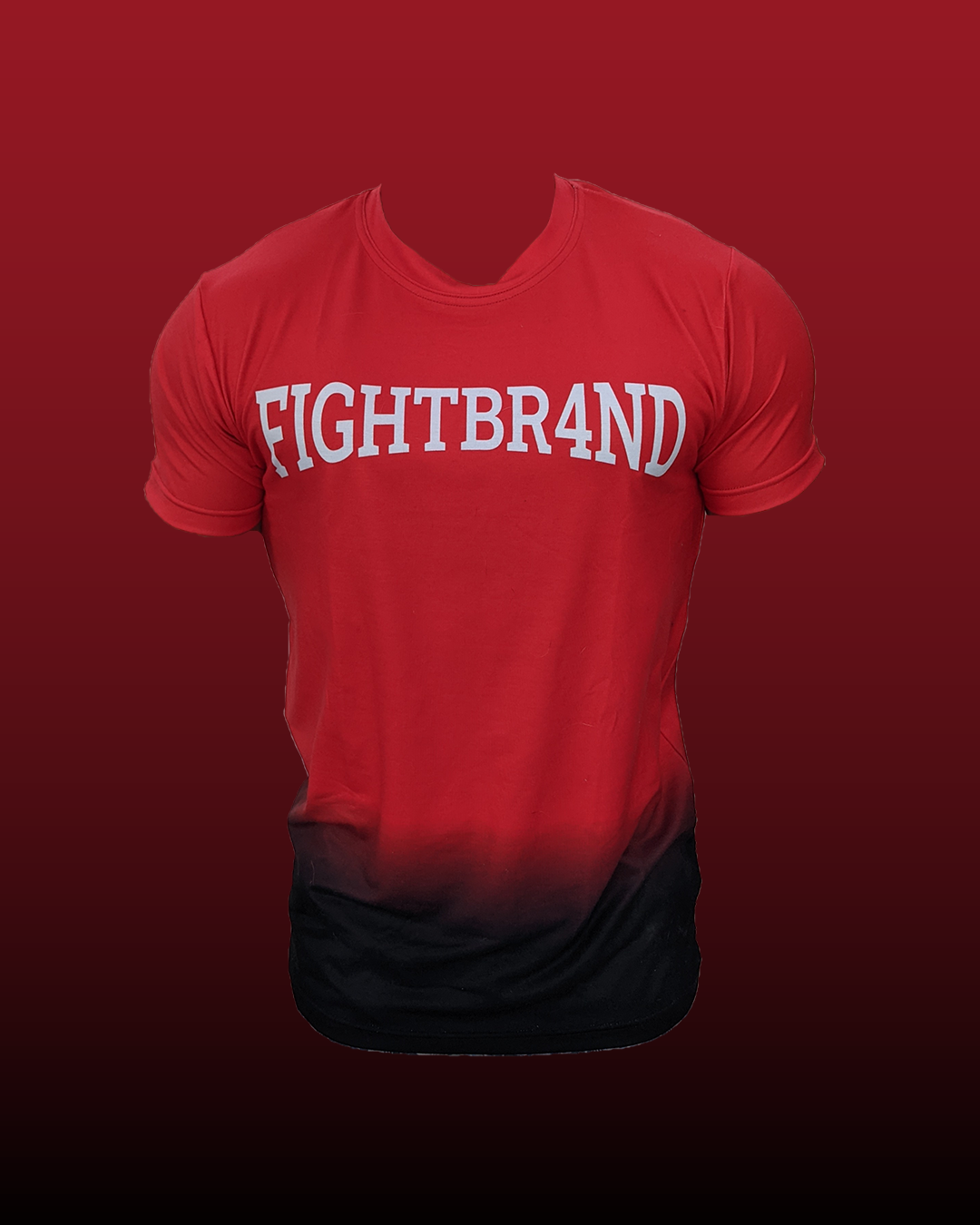 Red and black gradient cotton T-shirt