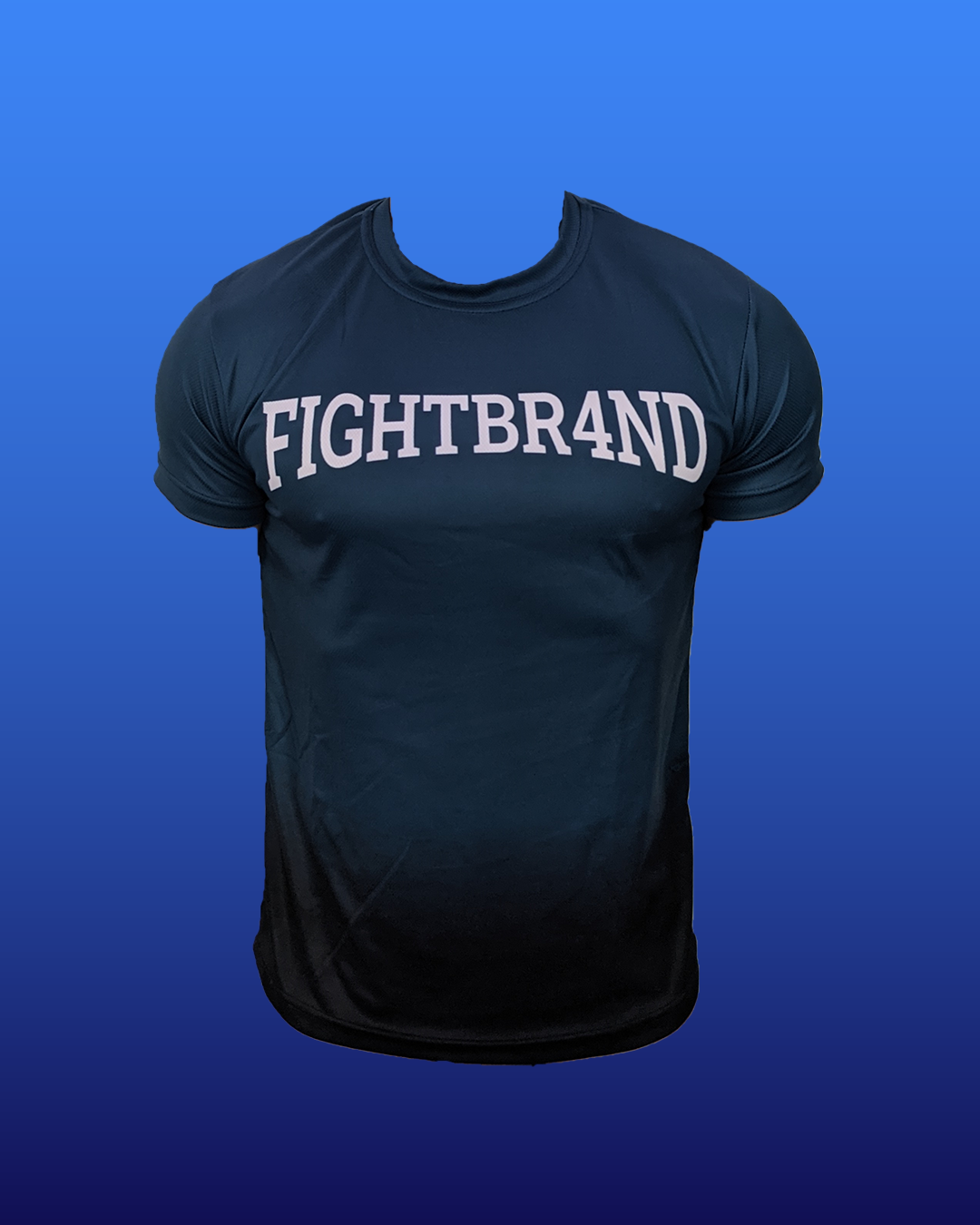 Technisches T-Shirt mit blauem und schwarzem Farbverlauf